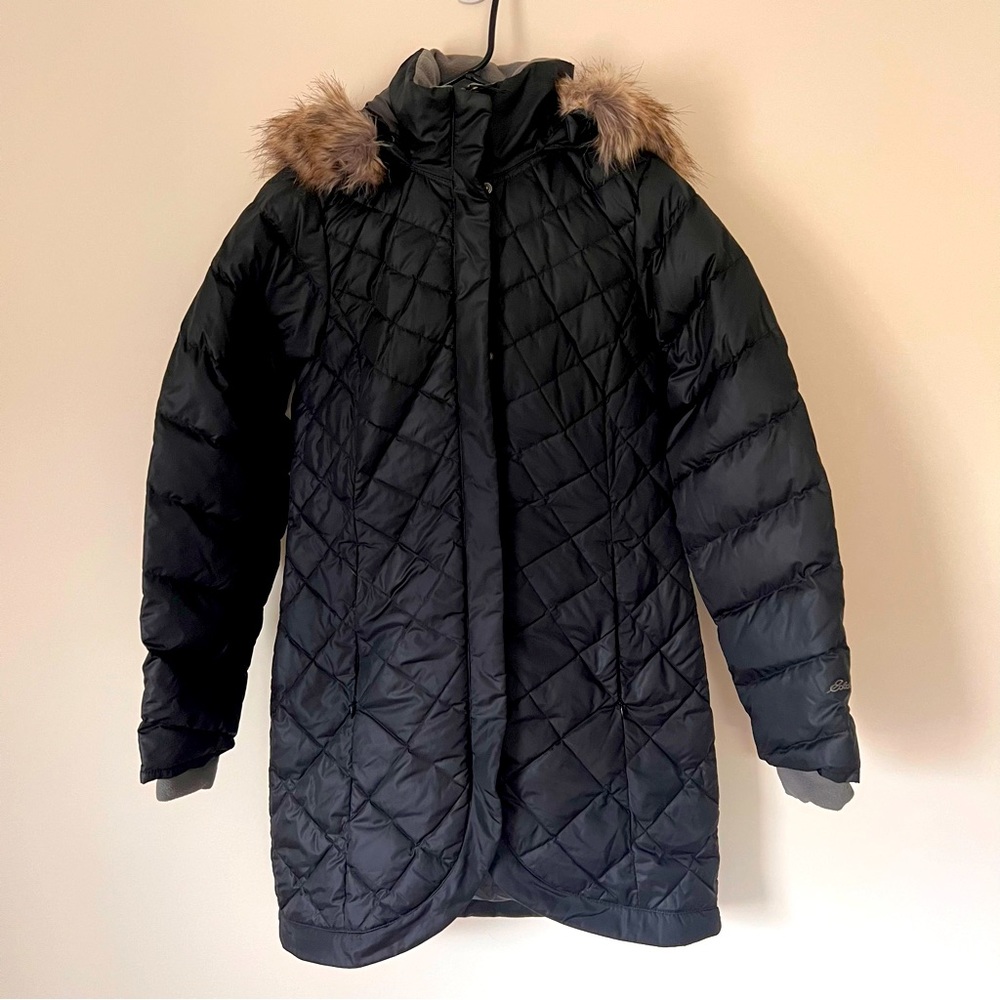 Women's Eddie Bauer Elysa Down Faux-Fur Hood Quilted Parka Coat